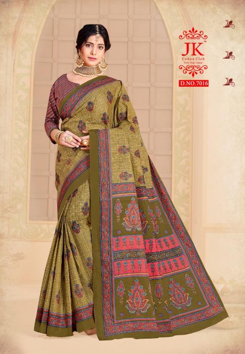 Jk Tulsi 7 Regular Wear Pure Cotton Printed Designer Saree Collection